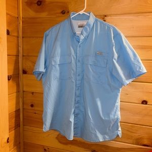 Blue button down shirt